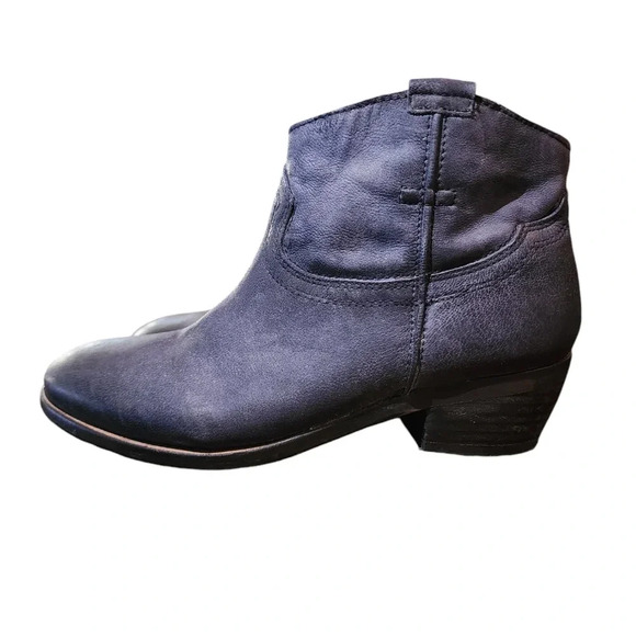 DIBA True Moon River Blue Gray Distressed Leather Ankle Boots Western Cowgirl - Picture 1 of 9